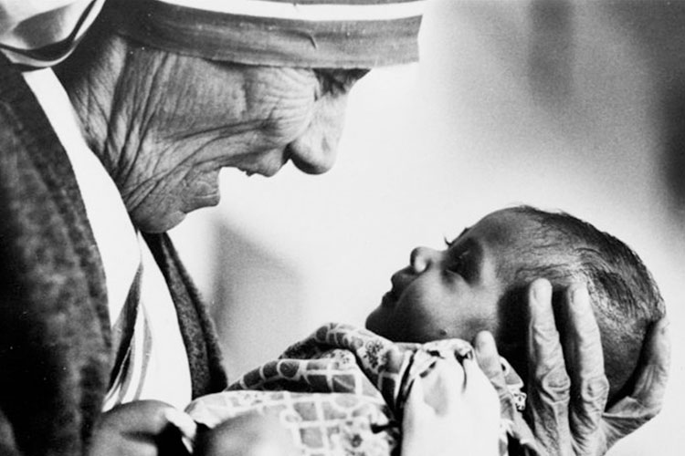 Mother Teresa with baby