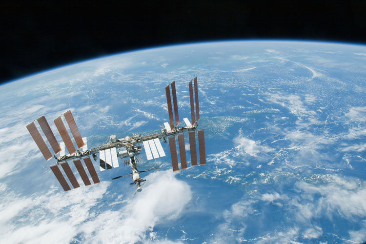 The International Space Station orbiting Earth