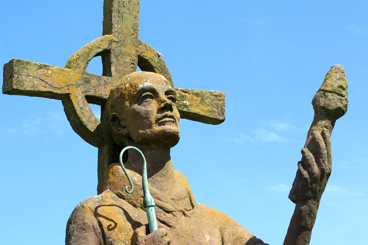 A statue of Saint Aidan