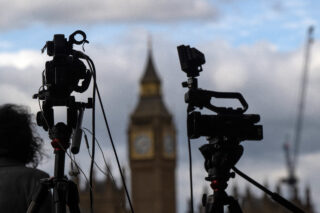 news cameras opposite Big Ben